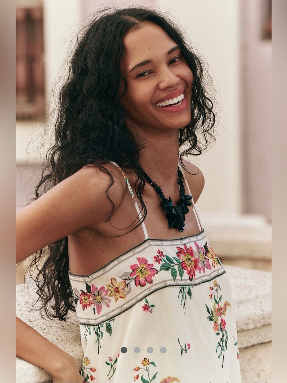 Free People Women's Black Kalua Shell Necklace NWT